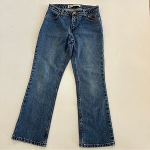 Harley Davidson Classic Denim Bootcut Jeans Leather Patent Womens Size 6P